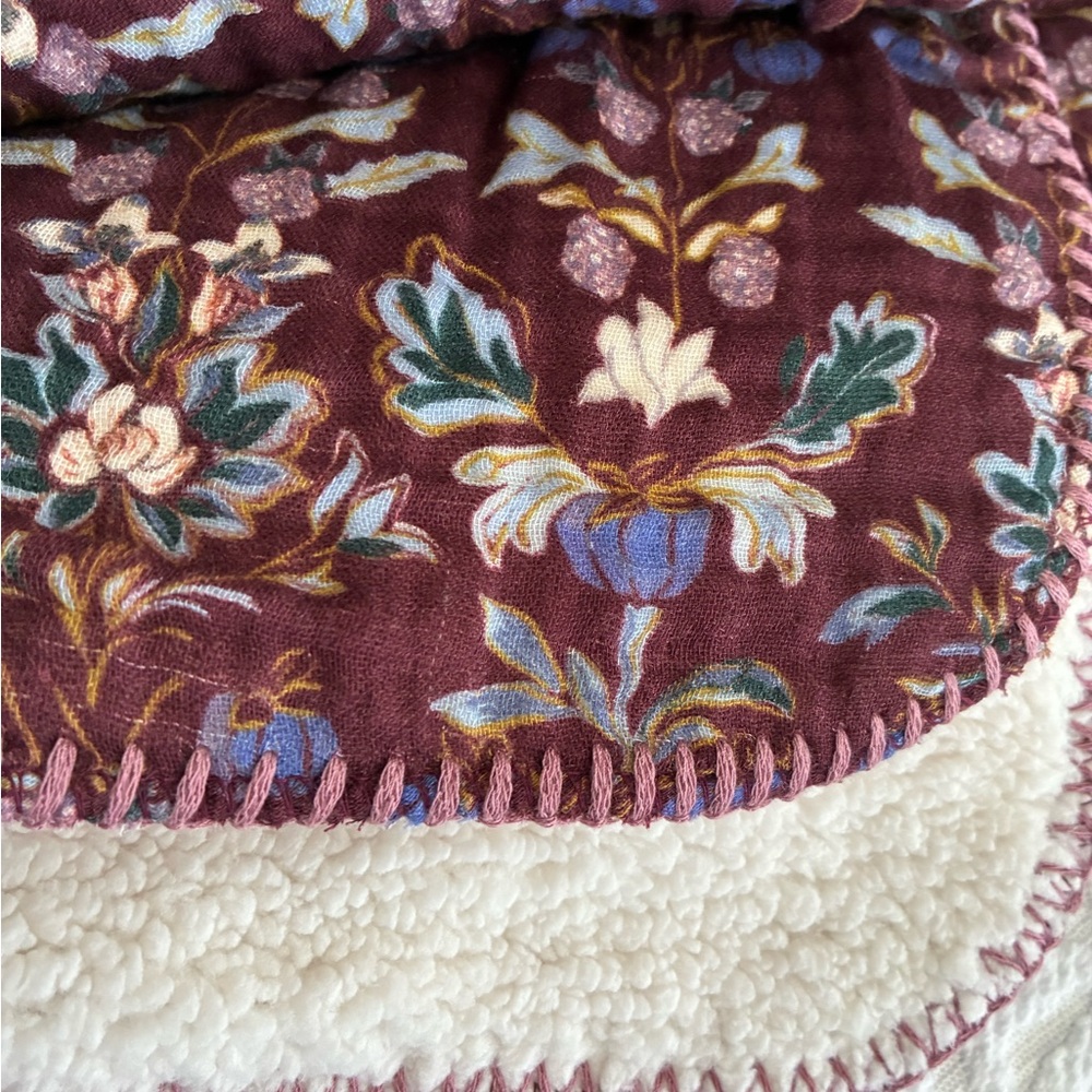 Anthropologie Cotton Sherpa throw blanket brand new - Picture 6 of 6